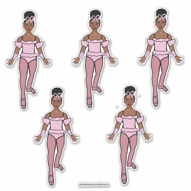 Ballerina 14" x 14" Custom-Cut Vinyl Stickers #1 (Front)