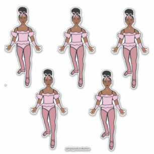Ballerina 14" x 14" Custom-Cut Vinyl Stickers #3