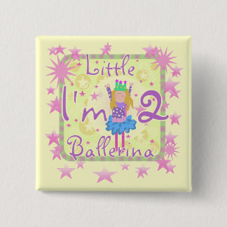 Ballerina 2nd Birthday Tshirts and Gifts 15 Cm Square Badge