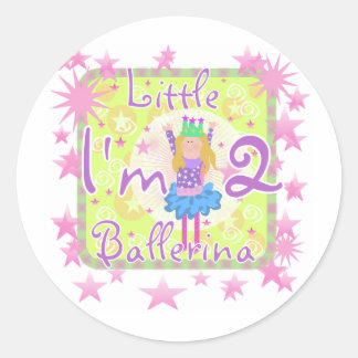 Ballerina 2nd Birthday Tshirts and Gifts Classic Round Sticker