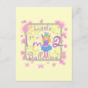 Ballerina 2nd Birthday Tshirts and Gifts Postcard