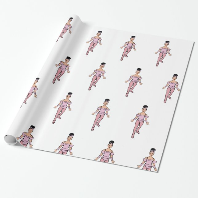 Ballerina 30”x6 feet, Glossy Wrapping Paper #4 (Unrolled)