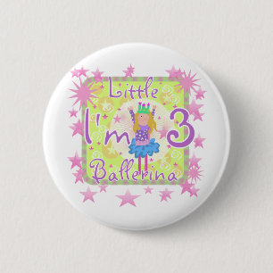 Ballerina 3rd Birthday Tshirts and Gifts 6 Cm Round Badge