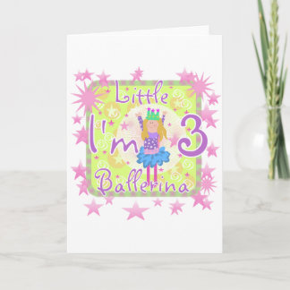 Ballerina 3rd Birthday Tshirts and Gifts Card