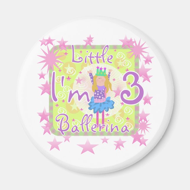Ballerina 3rd Birthday Tshirts and Gifts Magnet (Front)