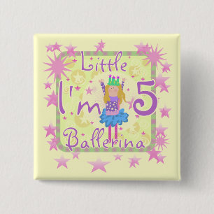 Ballerina 5th Birthday tshirts and Gifts 15 Cm Square Badge