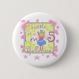 Ballerina 5th Birthday tshirts and Gifts 6 Cm Round Badge