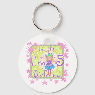 Ballerina 5th Birthday tshirts and Gifts Key Ring