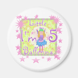 Ballerina 5th Birthday tshirts and Gifts Magnet