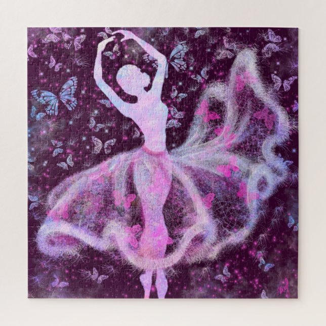Ballerina and Butterflies - Drawing Art Collection Jigsaw Puzzle (Vertical)
