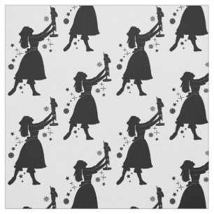 Ballerina and Nutcracker at Christmas Fabric