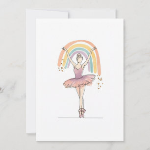 ballerina and rainbow invitation
