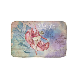 Ballerina and Sheet Music Nature Fantasy Dance Bath Mat