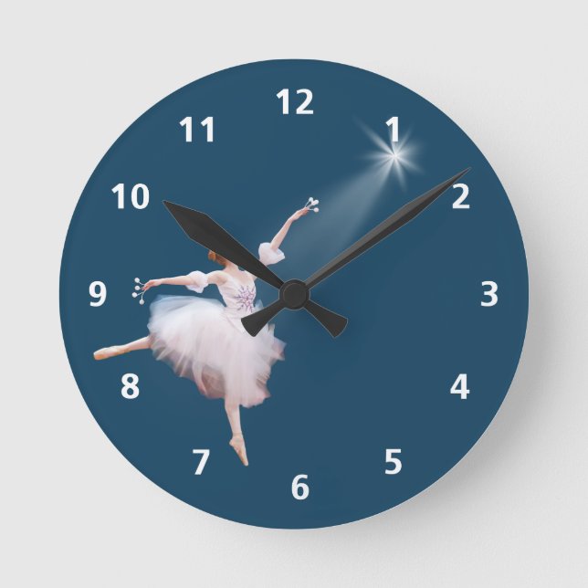 Ballerina and Star Customisable Clock (Front)