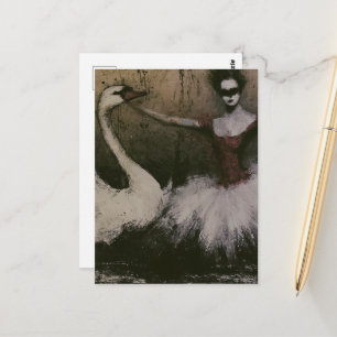 Ballerina and Swan  Postcard