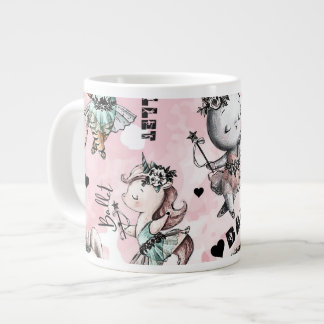 Ballerina animals large coffee mug