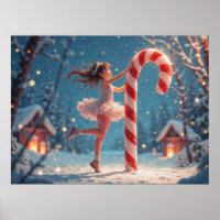 Ballerina Anime Girl & Candy Cane Christmas