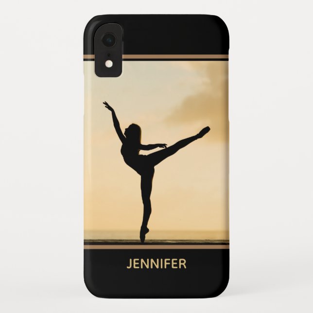 Ballerina Arabesque Sunset Silhouette Personalised Case-Mate iPhone Case (Back)