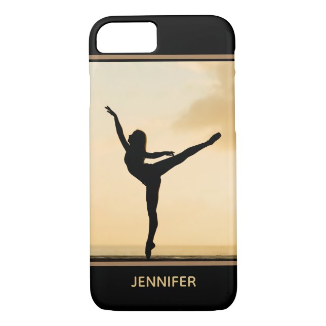 Ballerina Arabesque Sunset Silhouette Personalised Case-Mate iPhone Case (Back)