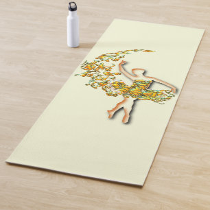 Ballerina Art Fire Dance - Ballet Dancer Drawing Yoga Mat