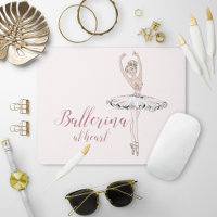 Ballerina at Heart Quote Simple Blush Pink Glitter