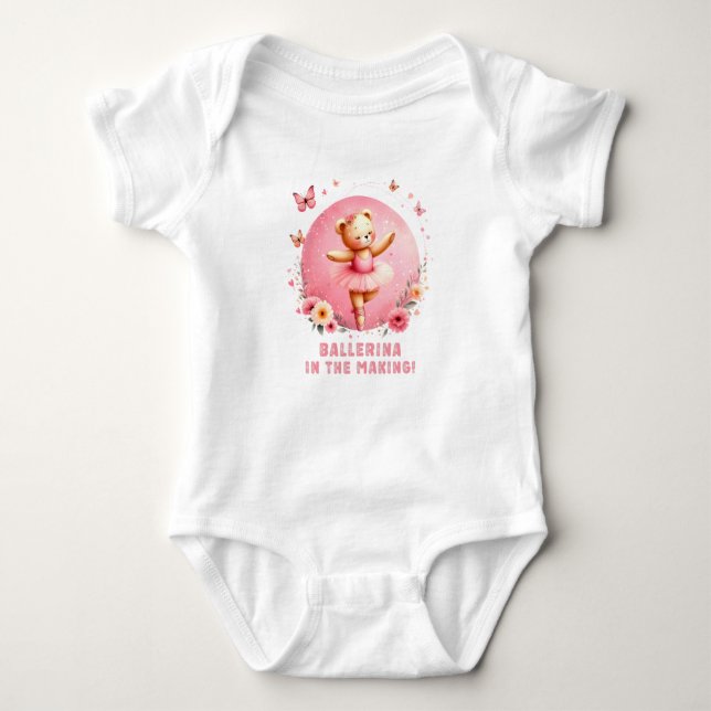 Ballerina baby clothes gift for baby girls bodysuit (Front)