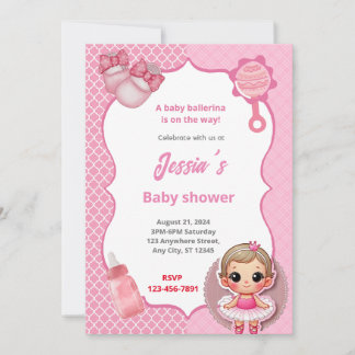 Ballerina Baby Shower Invitation