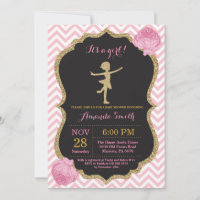 Ballerina Baby Shower Pink and Gold Glitter