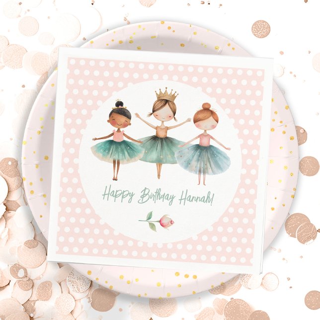 Ballerina Ballet Birthday Girl Napkin (Creator Uploaded)