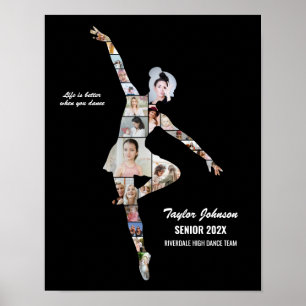 Ballerina Ballet Dance Custom Dancer Photo Collage Poster