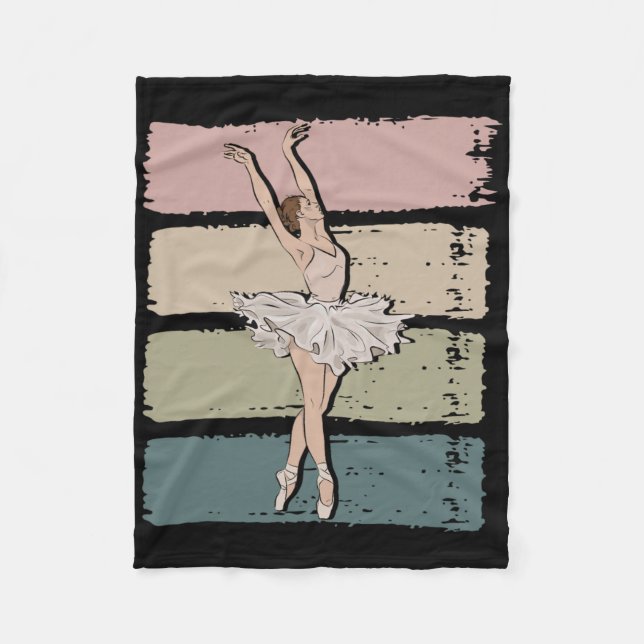 Ballerina Ballet Dancer Ballet Dancing Retro Balle Fleece Blanket (Front)