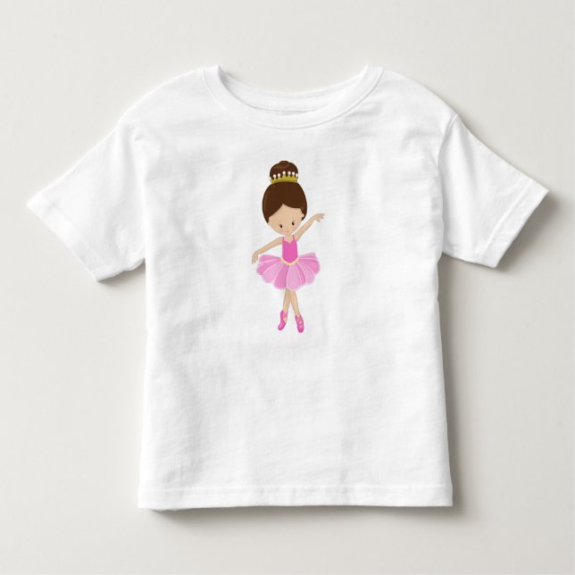 Ballerina, Ballet Dancer, Ballet Girl, Brown Hair Toddler T-Shirt (Front)