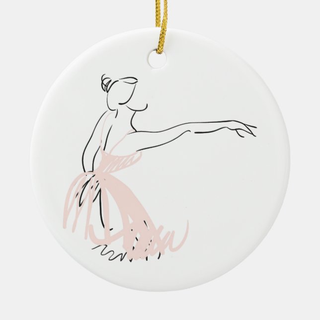 Ballerina ballet dancer ceramic tree decoration (Front)
