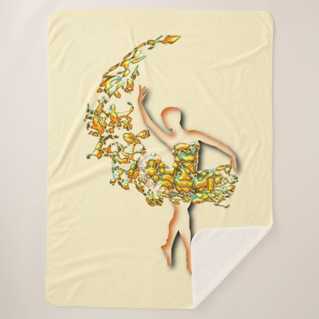 Ballerina Ballet Dancer Girl Sherpa Blanket (Front)