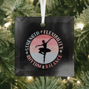 Ballerina Ballet Dancer - Mindset Values Glass Tree Decoration