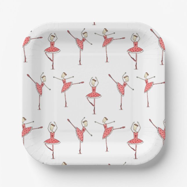Ballerina Ballet Dancer Paper Plate (Front)