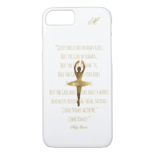 Ballerina Ballet Dancer Quote Monogrammed Case-Mate iPhone Case