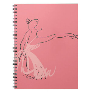 Ballerina ballet dancer spiral notebook