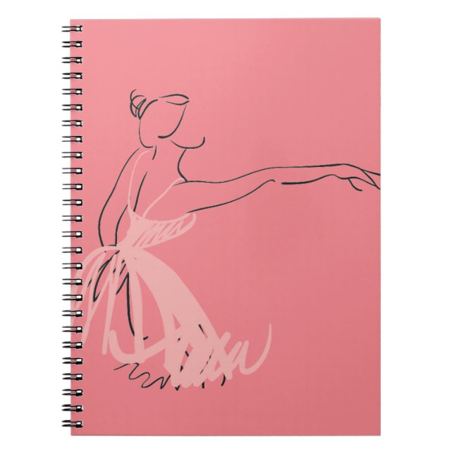 Ballerina ballet dancer spiral notebook (Front)