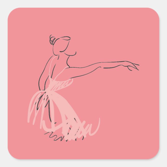 Ballerina ballet dancer square sticker (Front)