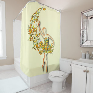 Ballerina Ballet Dancer Woman Shower Curtain