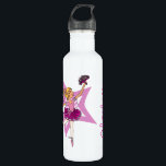 Ballerina ballet girl dancer custom name 710 ml water bottle<br><div class="desc">Pretty ballerina drinks bottle perfect to take to ballet classes. Cute blonde hair dancing ballerina girl in a dark pink tutu on a star background. Other matching items are available. Illustrated and designed exclusively by Sarah Trett for www.mylittleeden.com</div>