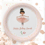 Ballerina Ballet Pink Birthday Girl Paper Plate<br><div class="desc">Cute watercolor Ballet Ballerina Birthday watercolor artwork.  Children's ballerina birthday theme. Easy to personalise.</div>