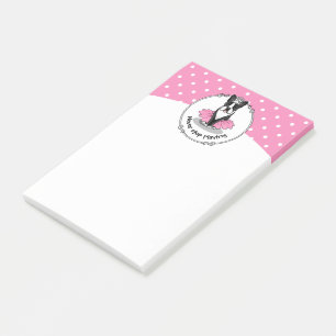 Ballerina Ballet Princess Boston Terrier (black) Post-it Notes