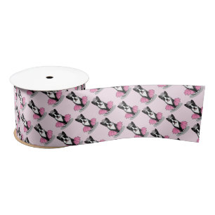 Ballerina Ballet Princess Boston Terrier (black) Satin Ribbon