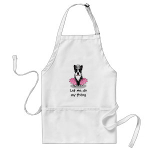 Ballerina Ballet Princess Boston Terrier (black) Standard Apron