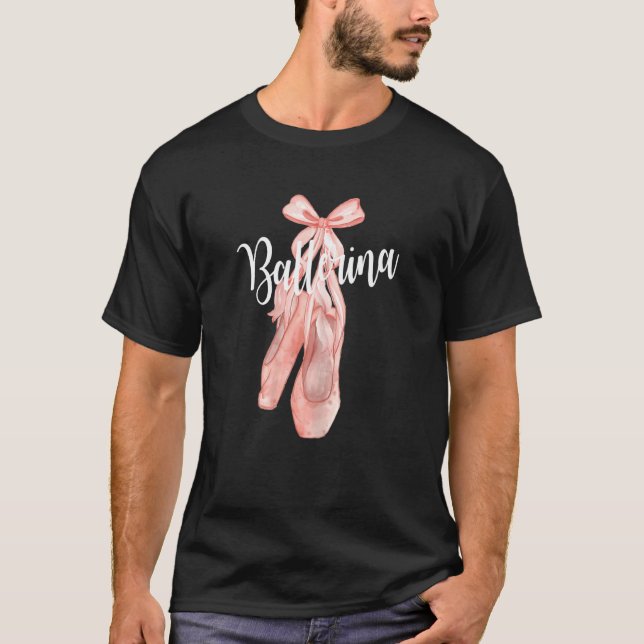 Ballerina Ballet Shoes Pink Ballet Dancer Girl T-Shirt (Front)