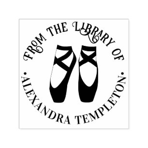 Ballerina Ballet Toe Pointe Shoes #2 Library Book Self-inking Stamp