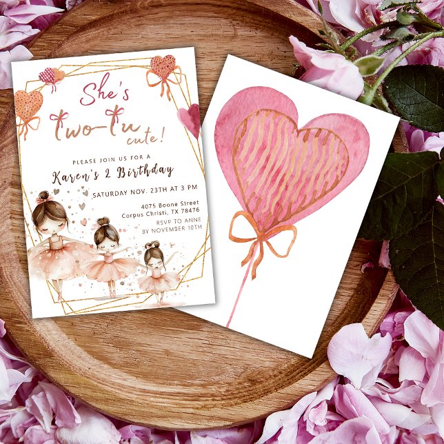 Ballerina Ballet Tutu 2nd Girl Birthday Party Invitation (Creator Uploaded)