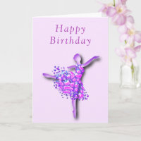 Ballerina Birthday Card Ballet Dancer Girl